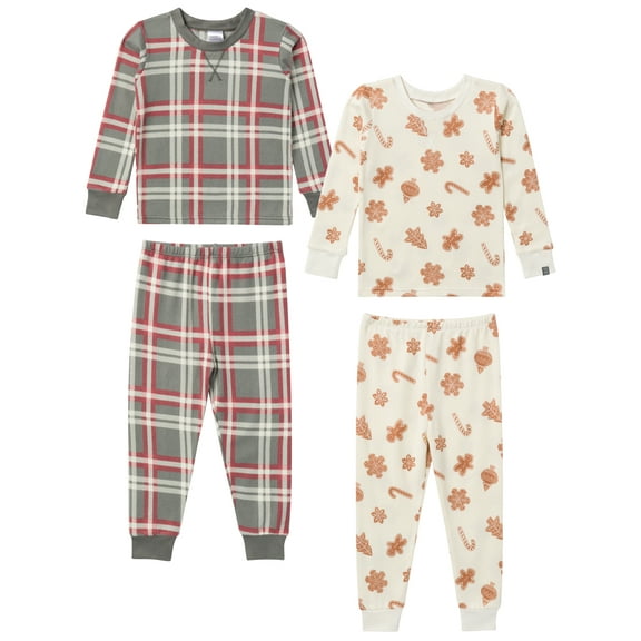 Modern Moments by Gerber Christmas Pajamas, 4-Piece, Sizes 12 Months - 5T
