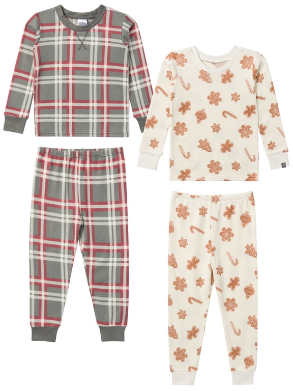 by Gerber Christmas Pajamas, 4-Piece, Sizes 12 Months - 5T