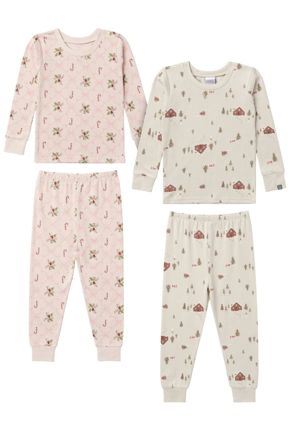 by Gerber Christmas Pajamas, 4-Piece, Sizes 12 Months - 5T