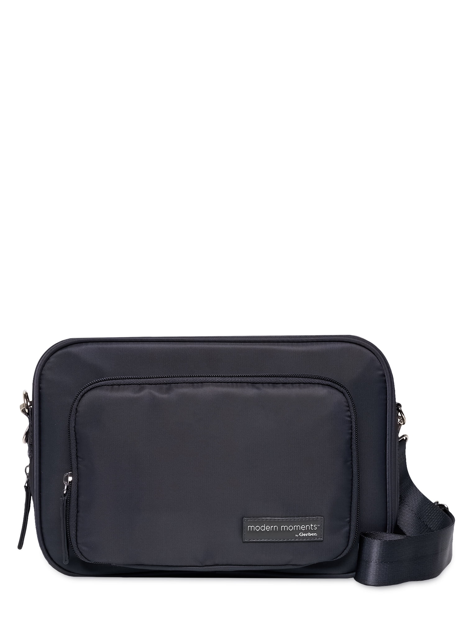 Modern Moments by Gerber Crossbody Diaper Bag with Changing Pad, Dark ...