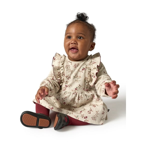 Modern Moments by Gerber Dress With Ruffle and Tights, 2-Piece, Sizes 0/3 Months - 24 Months