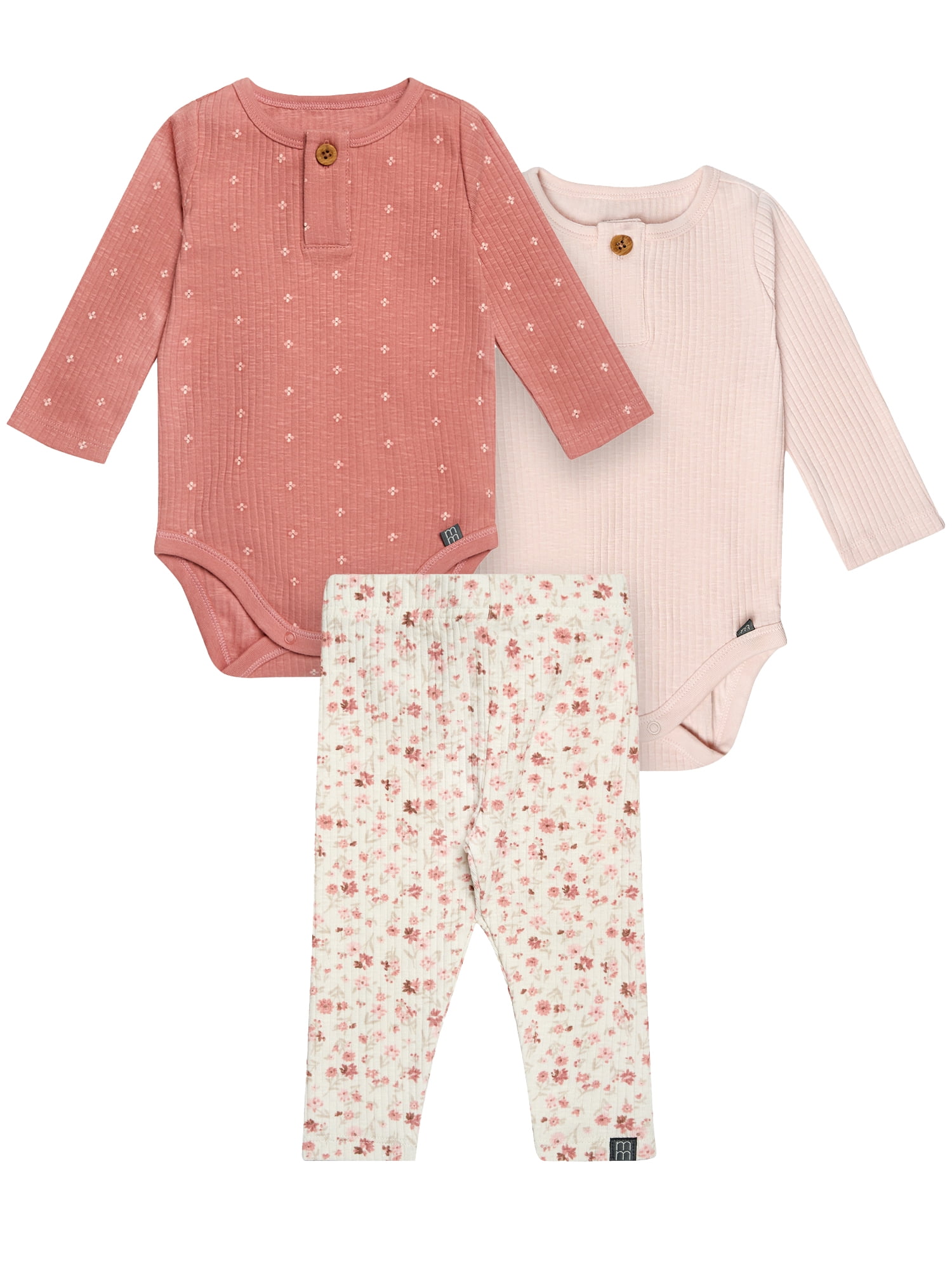 Modern Moments by Gerber Gender Neutral 3-Piece Outfit Set, Sizes 0/3 Months - 24 Months