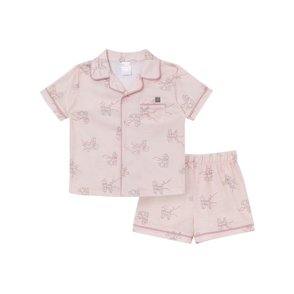 Modern Moments by Gerber Gender Neutral Coat Pajama Short Set, 2-Piece, Sizes 12 Months - 5T