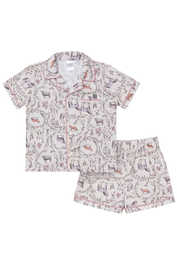 by Gerber Gender Neutral Coat Pajama Short Set, 2-Piece, Sizes 12 Months - 5T