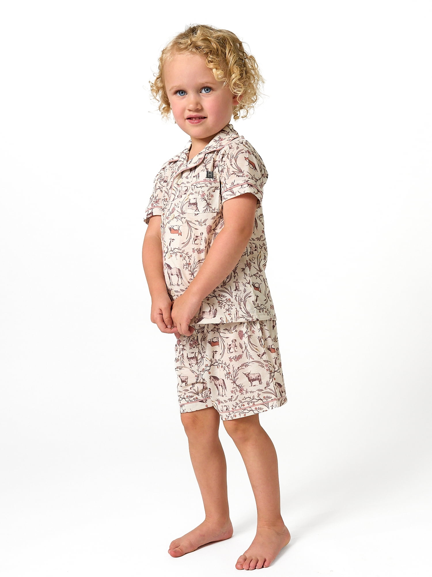 Modern Moments by Gerber Gender Neutral Coat Pajama Short Set, 2-Piece, Sizes 12 Months - 5T
