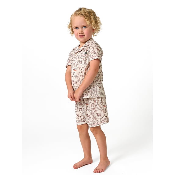 Modern Moments by Gerber Gender Neutral Coat Pajama Short Set, 2-Piece, Sizes 12 Months - 5T