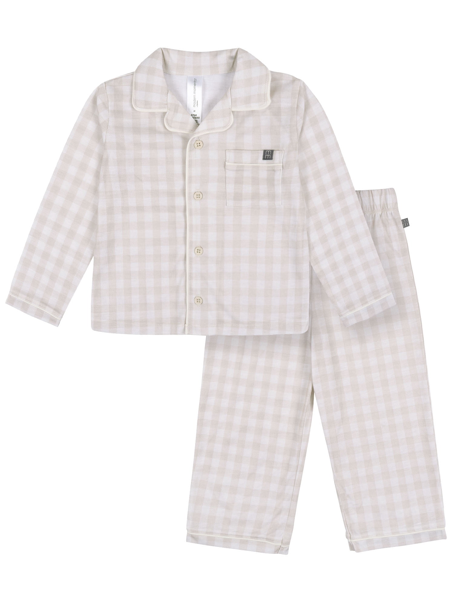 Modern Moments by Gerber Gender Neutral Long Sleeve Coat Pajama Set, 2-Piece, Sizes 12 Months - 5T