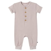 Modern Moments by Gerber Gender Neutral Short Sleeve Henley Romper, Sizes 0/3 Months - 24 Months