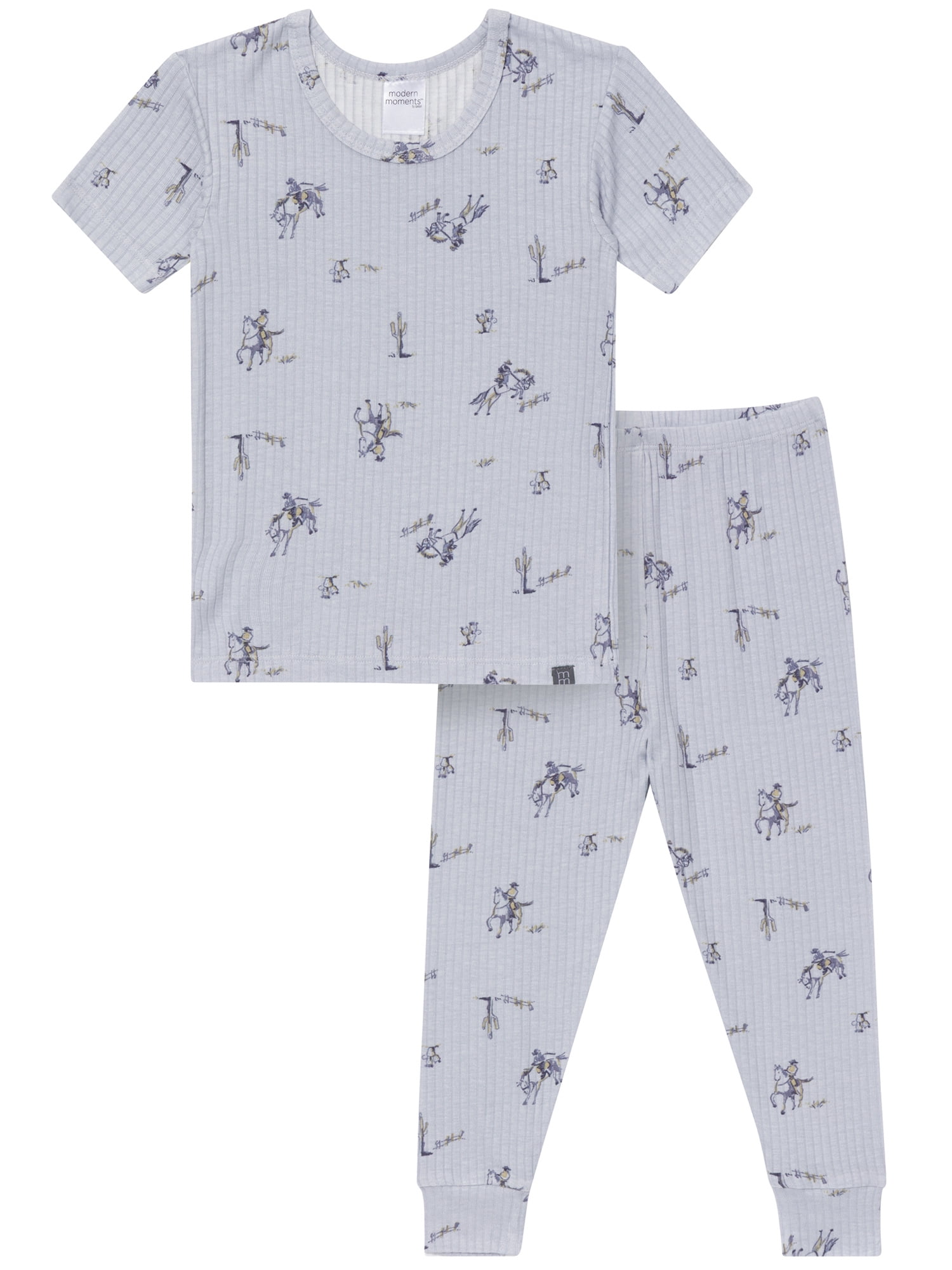 Modern Moments by Gerber Gender Neutral Viscose Short Sleeve Pajama Set, 2-Piece, Sizes 12 Months - 5T