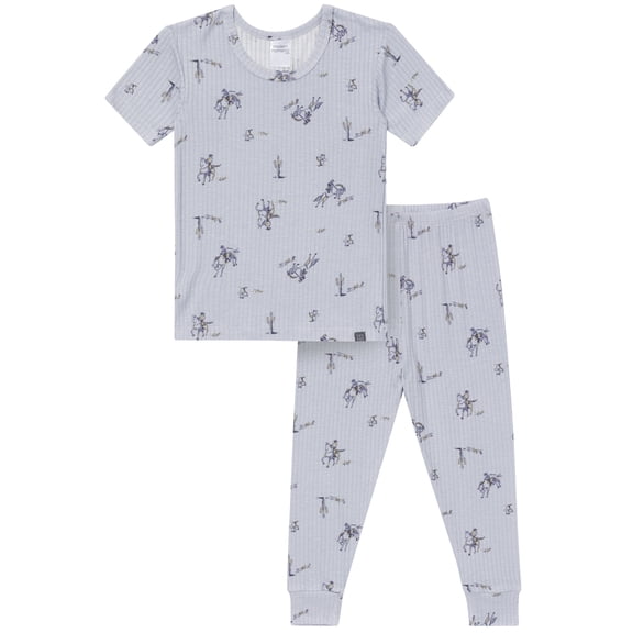 Modern Moments by Gerber Gender Neutral Viscose Short Sleeve Pajama Set, 2-Piece, Sizes 12 Months - 5T