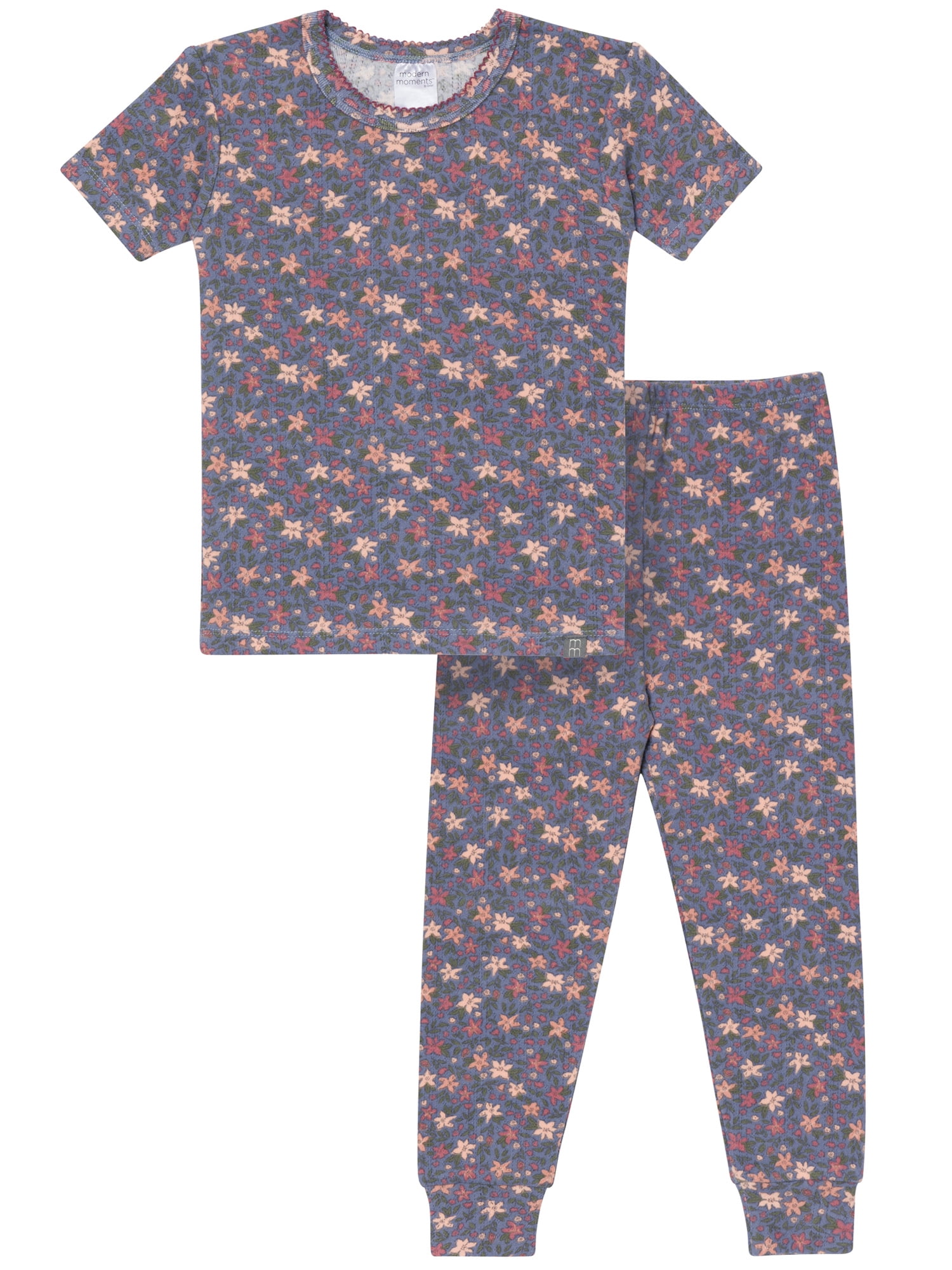 Modern Moments by Gerber Gender Neutral Viscose Short Sleeve Pajama Set, 2-Piece, Sizes 12 Months - 5T