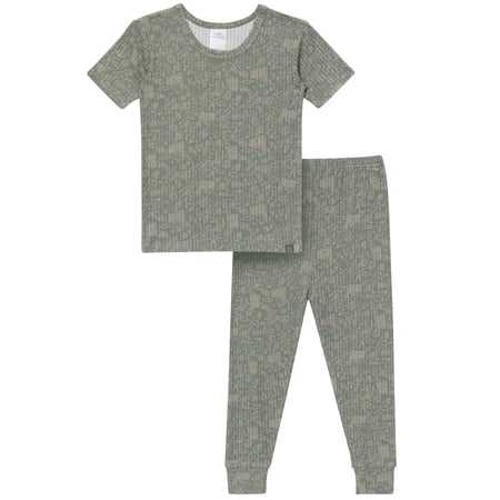 Modern Moments by Gerber Gender Neutral Viscose Short Sleeve Pajama Set, 2-Piece, Sizes 12 Months - 5T