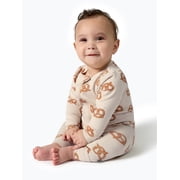 Modern Moments by Gerber Baby Neutral Super Soft Viscose Long Sleeve Coverall, Sizes Newborn - 12 Months