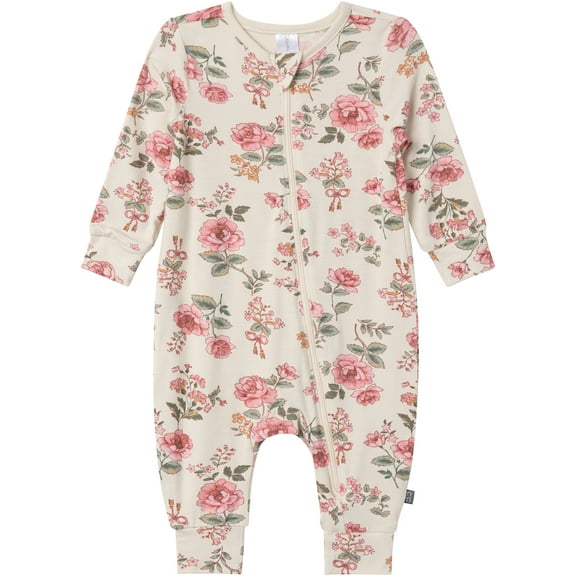 Modern Moments by Gerber Baby Neutral Super Soft Viscose Long Sleeve Coverall, Sizes Newborn - 12 Months