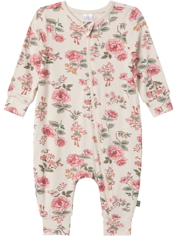 by Gerber Baby Neutral Super Soft Viscose Long Sleeve Coverall, Sizes Newborn - 12 Months