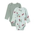 thumbnail image 1 of Modern Moments by Gerber Gender Neutral Super Soft Viscose Long Sleeve Bodysuits, 2-Pack, Sizes Newborn - 12 Months, 1 of 6