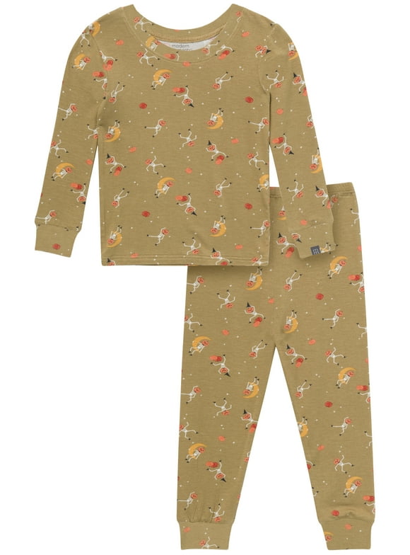 by Gerber Toddler and Kid Neutral Tight Fitting Halloween Pajama Set, 2-Piece, Sizes 12 Months - 12 Kids