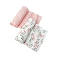thumbnail image 1 of Modern Moments by Gerber Gender Neutral Ultra Soft Swaddle Blankets, 2-Pack, Pink Floral, 1 of 11