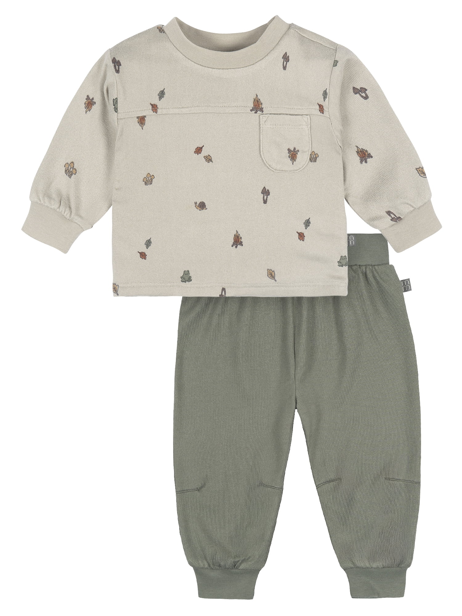 Modern Moments by Gerber Hacci Top and Jogger Outfit Set, 2-Piece, Size 0/3 Months - 24 Months