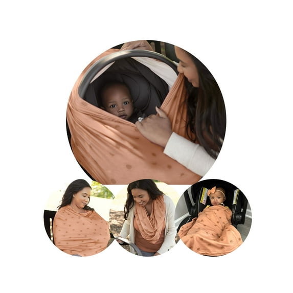 Modern Moments by Gerber Multi-Use Car Seat/Stroller Cover, Nursing Cover, Blanket and Lightweight Scarf, Sun Terracota
