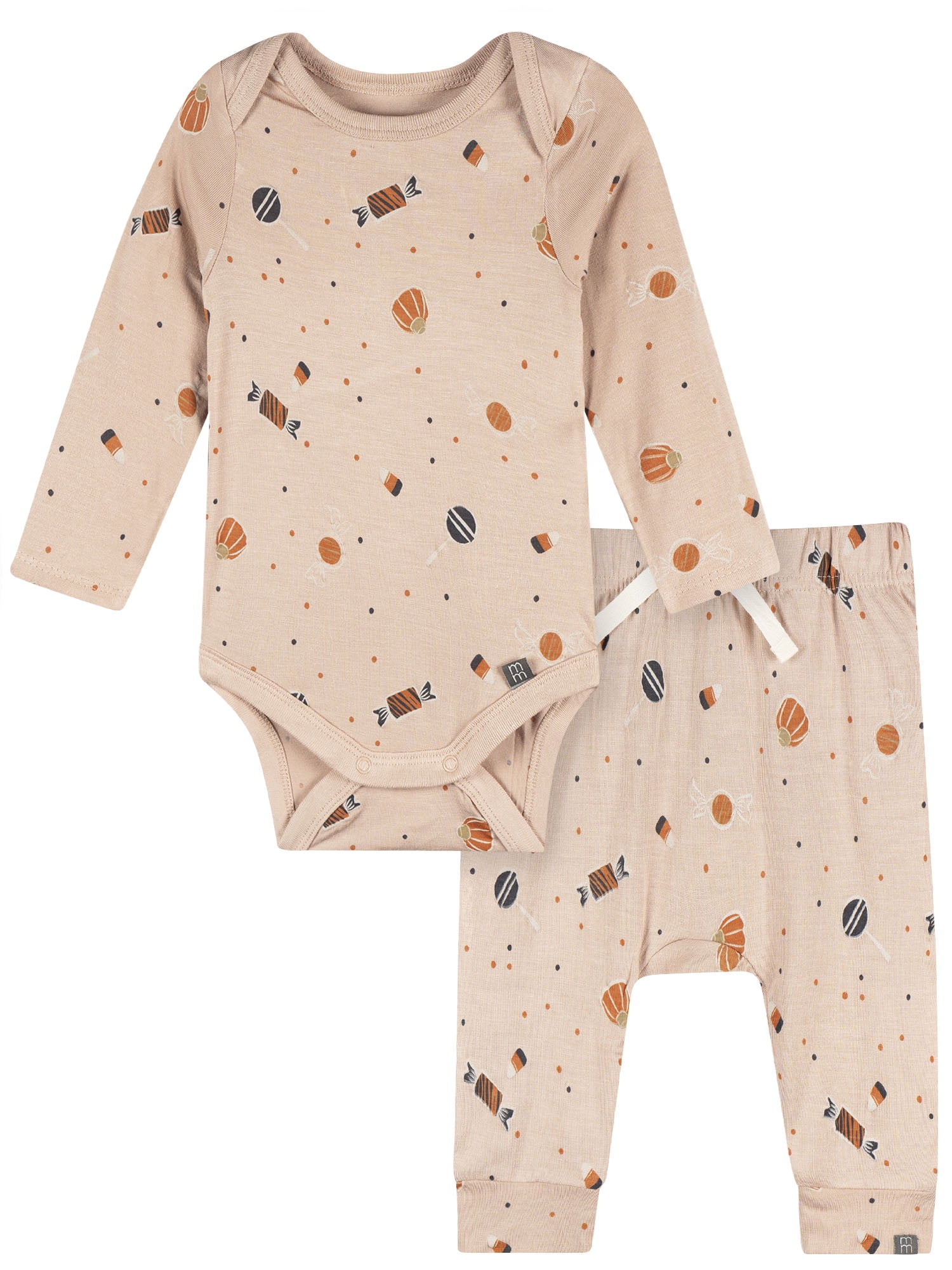 Modern Moments by Gerber Neutral Halloween Bodysuit and Pant Outfit Set, 2-Piece, Sizes Newborn - 18 Months