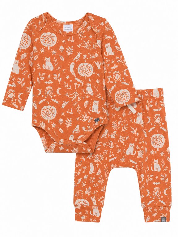 by Gerber Neutral Halloween Bodysuit and Pant Outfit Set, 2-Piece, Sizes Newborn - 12 Months