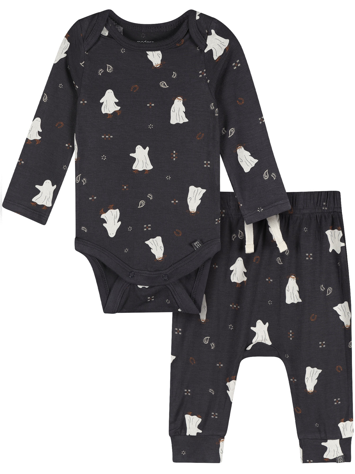 Modern Moments by Gerber Neutral Halloween Bodysuit and Pant Outfit Set, 2-Piece, Sizes Newborn - 18 Months