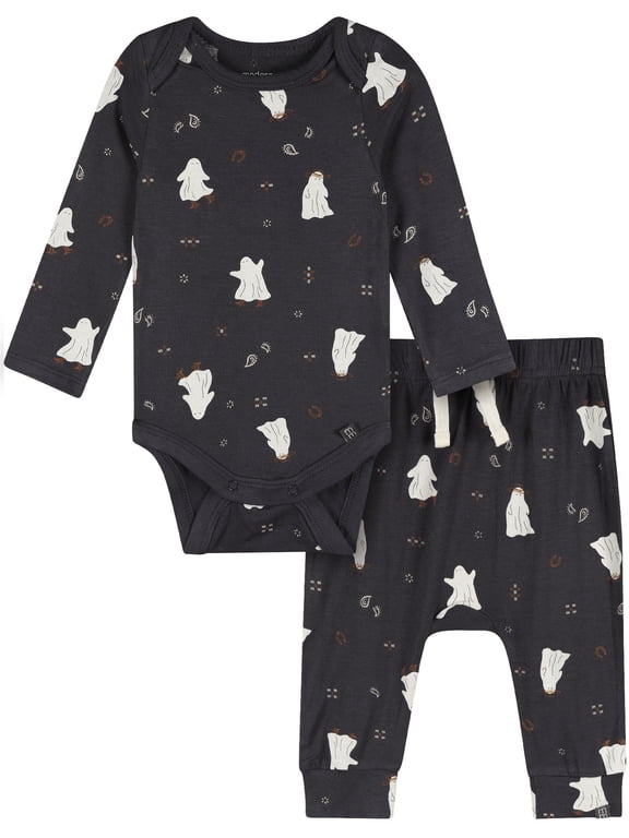 by Gerber Neutral Halloween Super Soft Bodysuit and Pant Outfit Set, 2-Piece, Sizes Newborn - 12M