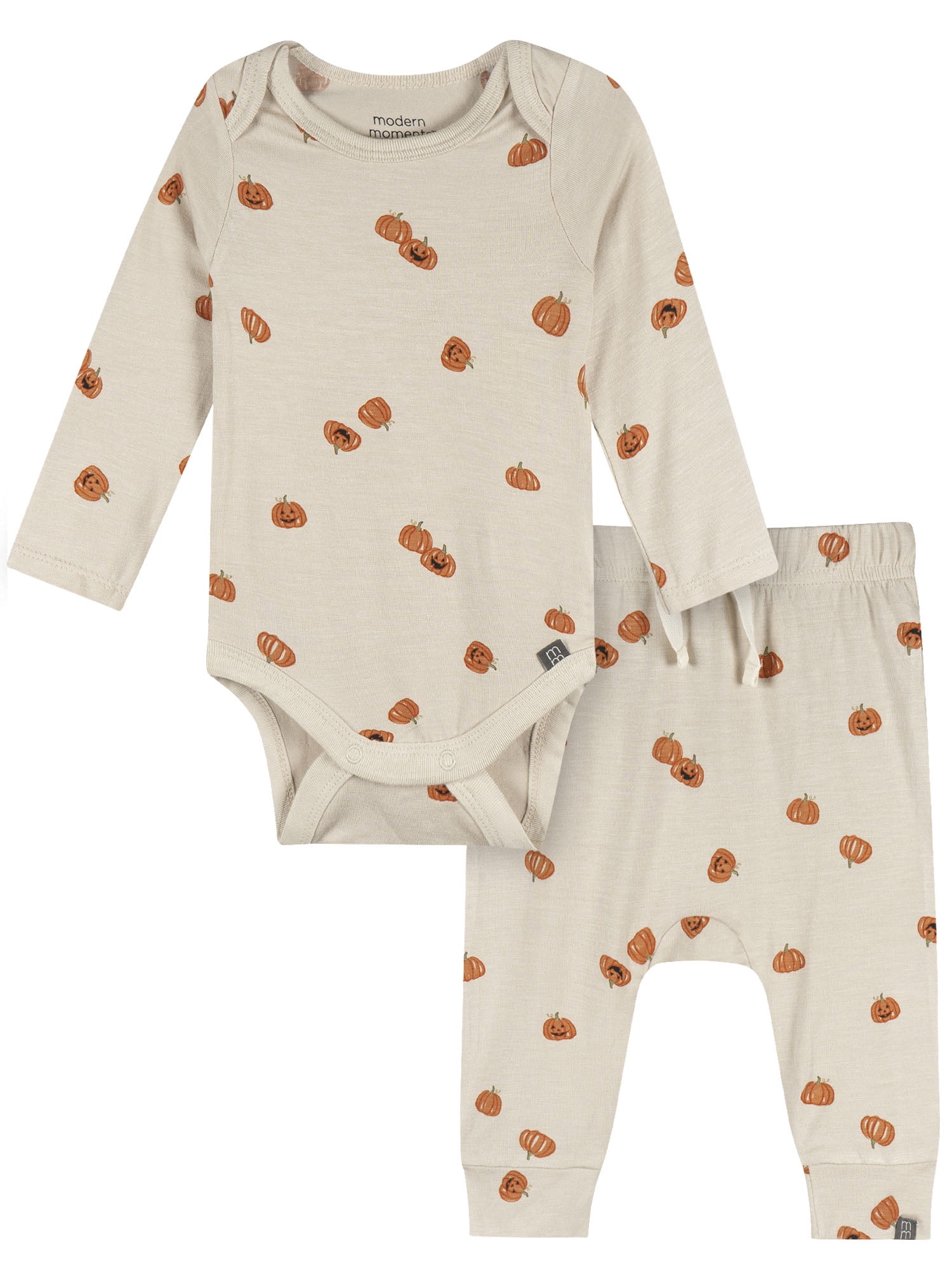Modern Moments by Gerber Neutral Halloween Bodysuit and Pant Outfit Set, 2-Piece, Sizes Newborn - 18 Months