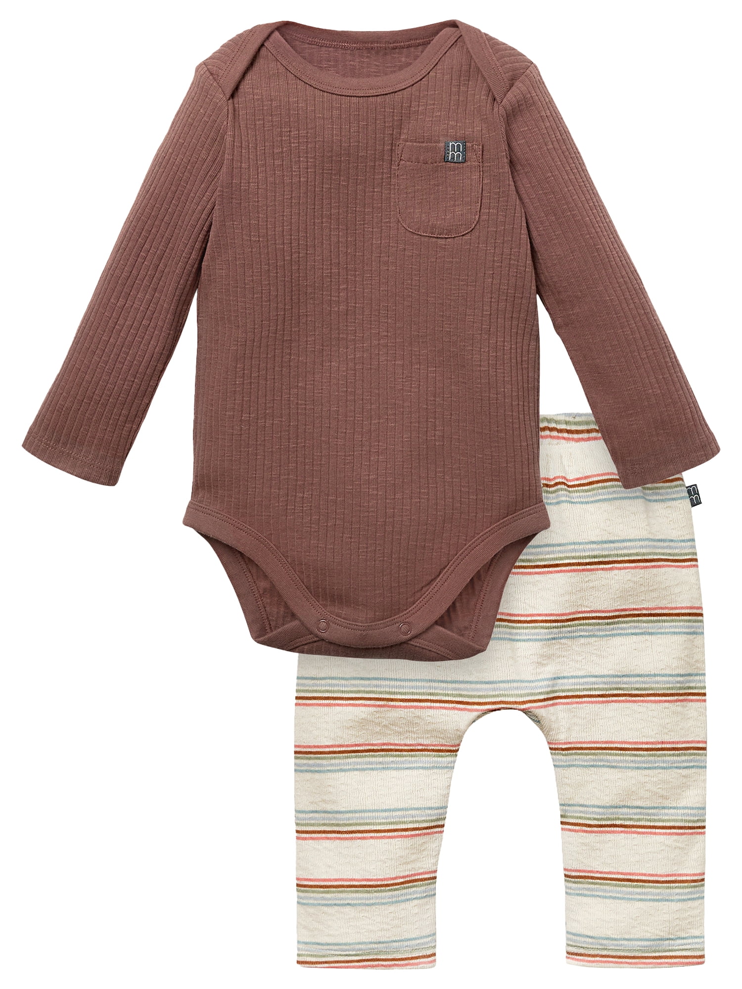 Modern Moments by Gerber Neutral Organic 2-Piece Outfit Set, Sizes 0/3 Months - 24 Months