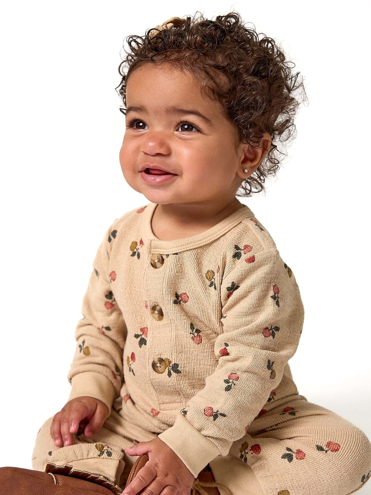 Modern Moments by Gerber Neutral Slouch Romper, Sizes 0/3 Months - 24 Months