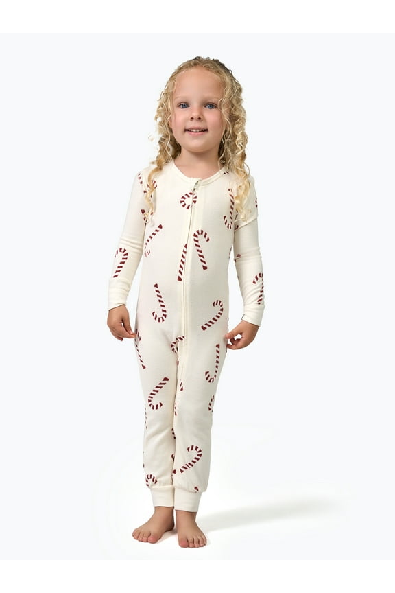 by Gerber Neutral Super Soft Hacci One-Piece Christmas Pajamas, 0/3 Months - 5T