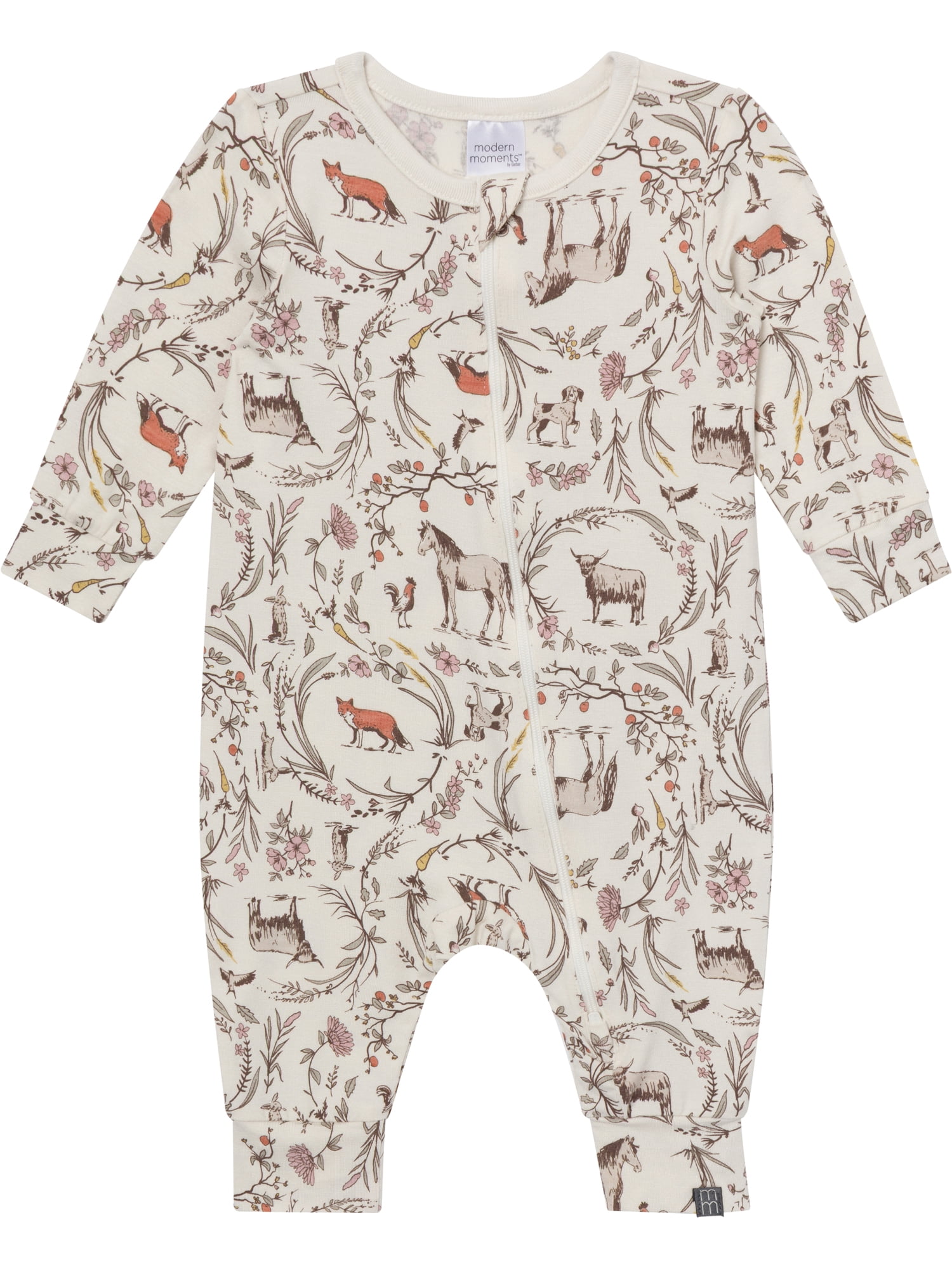 Modern Moments by Gerber Neutral Two-Way Zip Viscose Coverall, Sizes Newborn - 24 Months