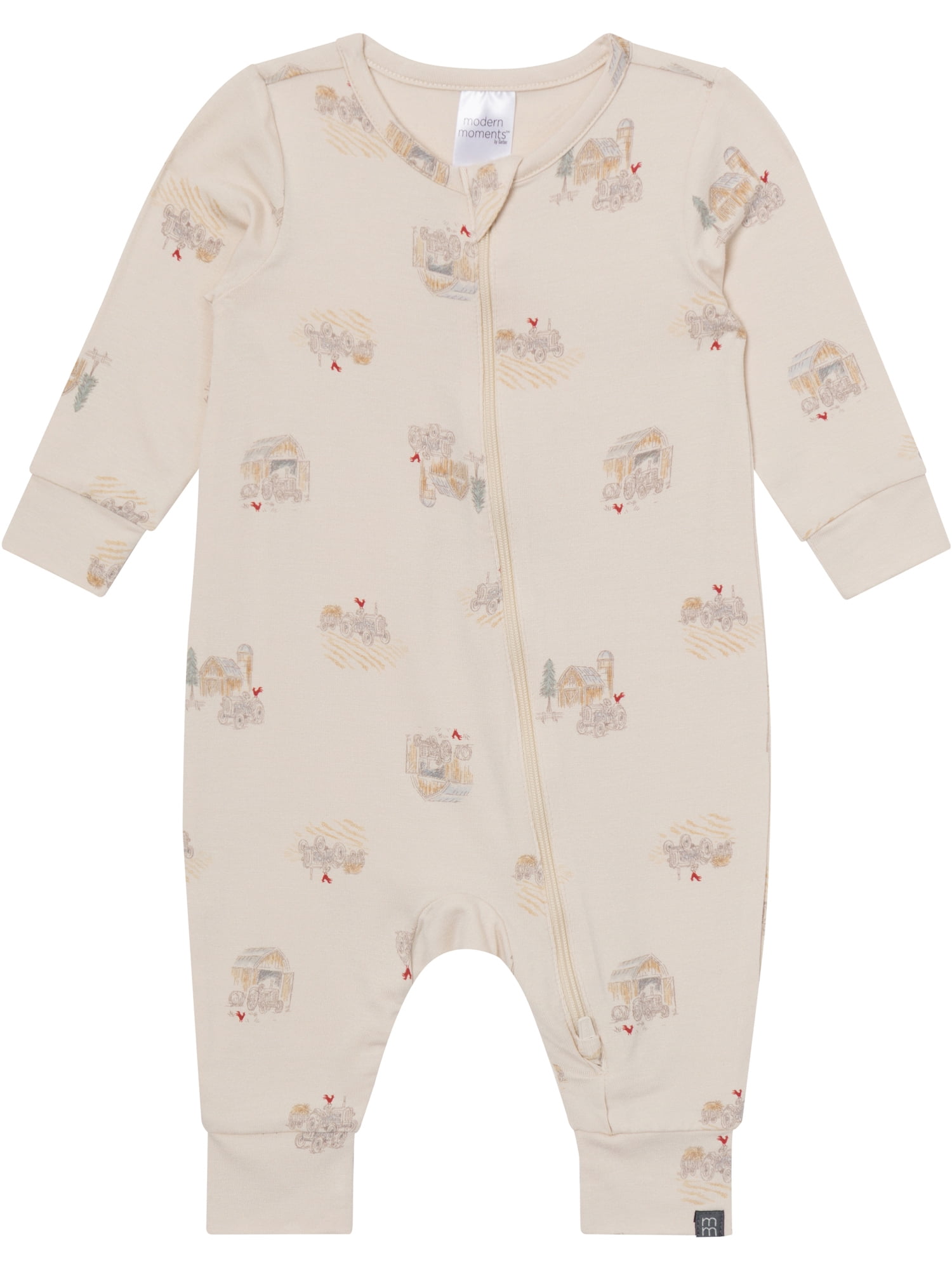 Modern Moments by Gerber Neutral Two-Way Zip Viscose Coverall, Sizes Newborn - 24 Months