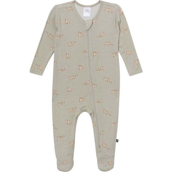 Modern Moments by Gerber Neutral Two-Way Zip Viscose Sleep ´N Play Footed Pajama , Sizes Newborn - 6/9 Months