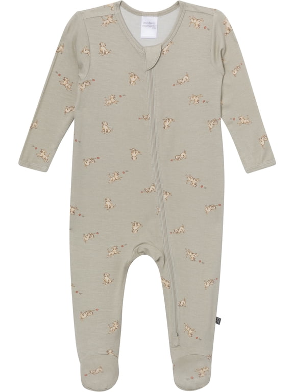 by Gerber Neutral Two-Way Zip Viscose Sleep ´N Play Footed Pajama , Sizes Newborn - 6/9 Months