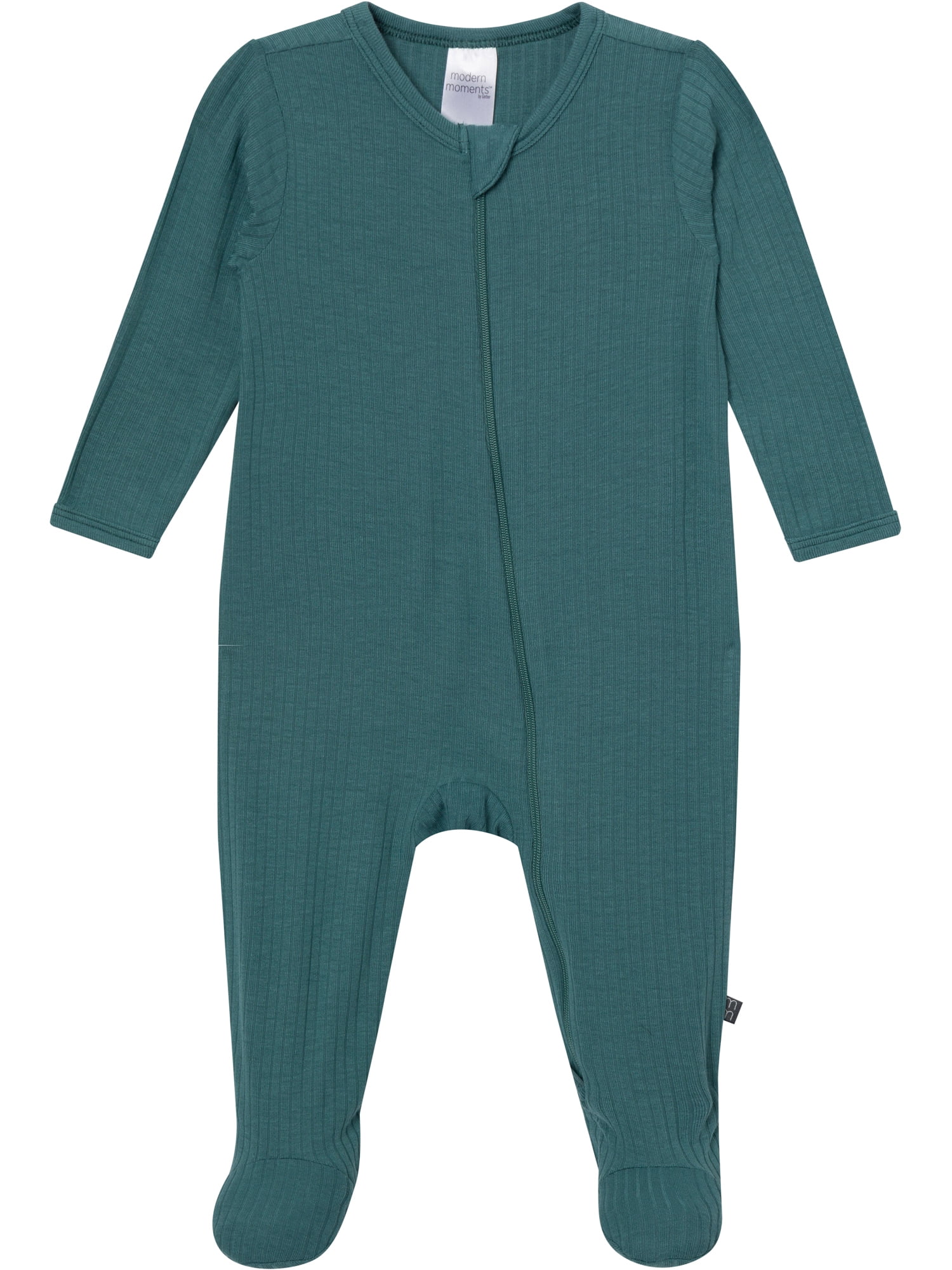 Modern Moments by Gerber Neutral Two-Way Zip Viscose Sleep ´N Play Footed Pajama , Sizes Newborn - 6/9 Months