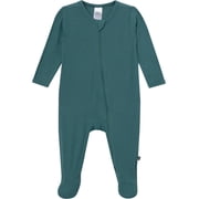 Modern Moments by Gerber Neutral Two-Way Zip Viscose Sleep  N Play Footed Pajama , Sizes Newborn - 6/9 Months