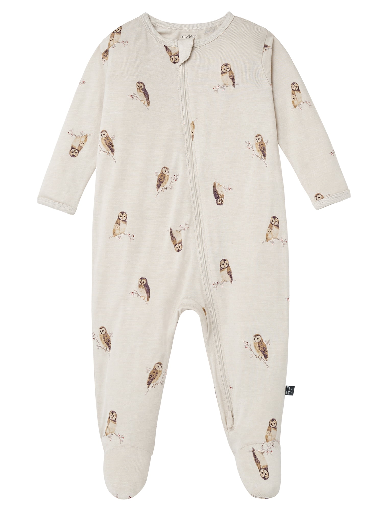Modern Moments by Gerber Neutral Two-Way Zip Viscose Sleep ´N Play Footed Pajama , Sizes Newborn - 6/9 Months