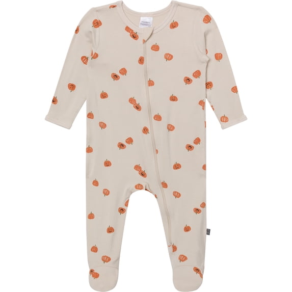 Modern Moments by Gerber Neutral Two-Way Zip Halloween Viscose Sleep ´N Play Footed Pajama , Sizes Newborn - 6/9 Months