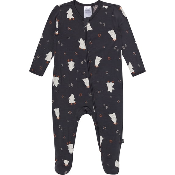 Modern Moments by Gerber Neutral Two-Way Zip Halloween Viscose Sleep ´N Play Footed Pajama , Sizes Newborn - 6/9 Months