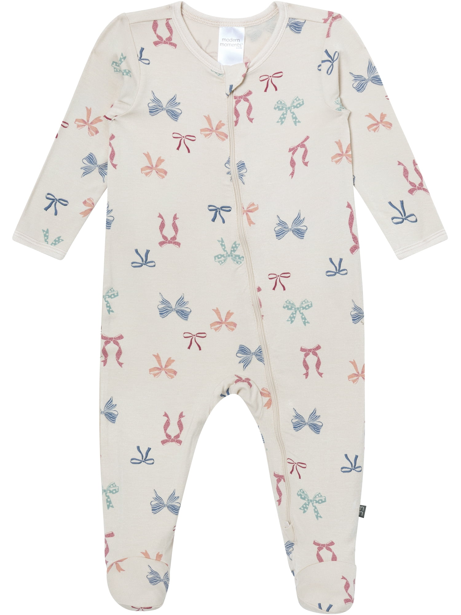 Modern Moments by Gerber Neutral Two-Way Zip Viscose Sleep ´N Play Footed Pajama , Sizes Newborn - 6/9 Months