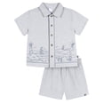 thumbnail image 1 of Modern Moments by Gerber Toddler Boy Button Front Shirt with Embroidery Set, 2-Piece, Sizes 12 Months - 5T, 1 of 9