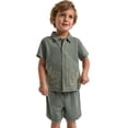 thumbnail image 1 of Modern Moments by Gerber Toddler Boy Button Front Shirt with Embroidery Set, 2-Piece, Sizes 12 Months - 5T, 1 of 11