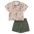 thumbnail image 1 of Modern Moments by Gerber Toddler Boy Button Front Shirt with Pocket and Short Set, 2-Piece, Sizes 12 Months - 5T, 1 of 8