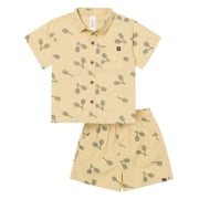 Modern Moments by Gerber Baby and Toddler Boy Button Front Shirt and Short Set, 2-Piece, Sizes 0/3 Months - 5T