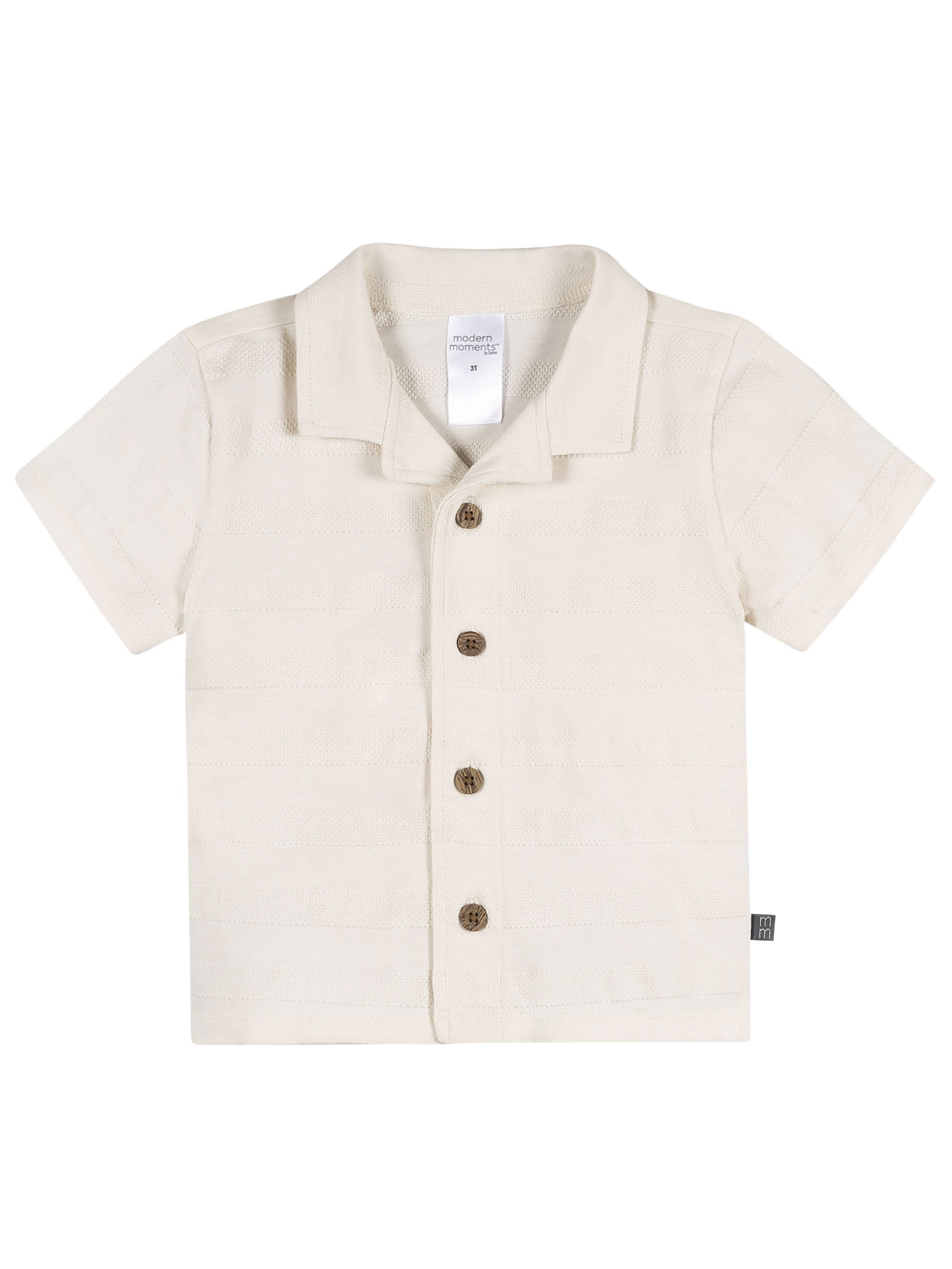 Modern Moments by Gerber Baby and Toddler Boy Organic Button Up Collar Top, Sizes 0/3 Months - 5T