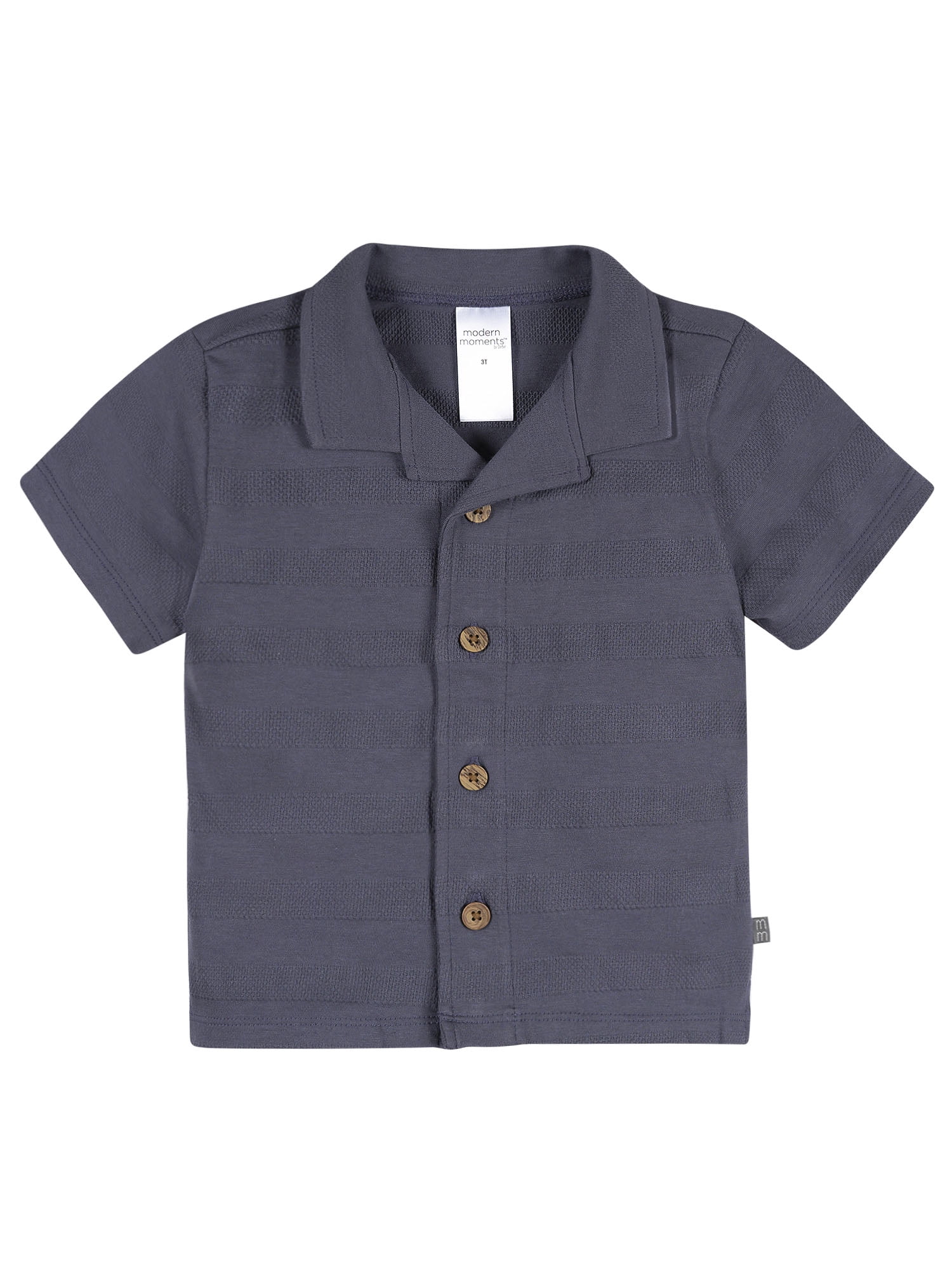 Modern Moments by Gerber Baby and Toddler Boy Organic Button Up Collar Top, Sizes 0/3 Months - 5T