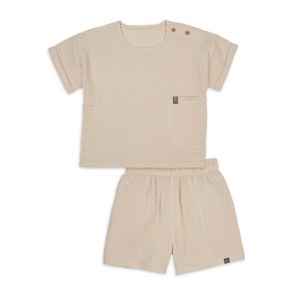 Modern Moments by Gerber Toddler Boy Casual Cotton Gauze Outfit Set, Sizes 12M-5T