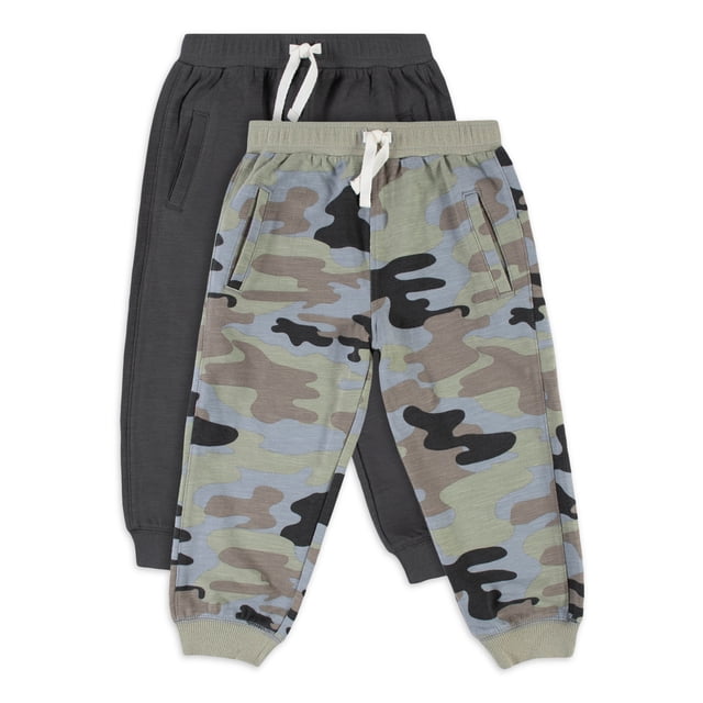 Pantaloncini Garanimals Bambino 5T – 2 Pezzi Blu Navy E Mimetici, French Terry, Nuovi Con Etichette